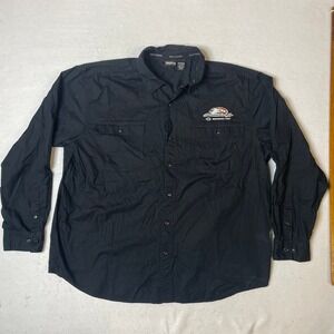Harley Davidson Screamin Eagle Performance‎ Racing Black Button Up Shirt 3XL